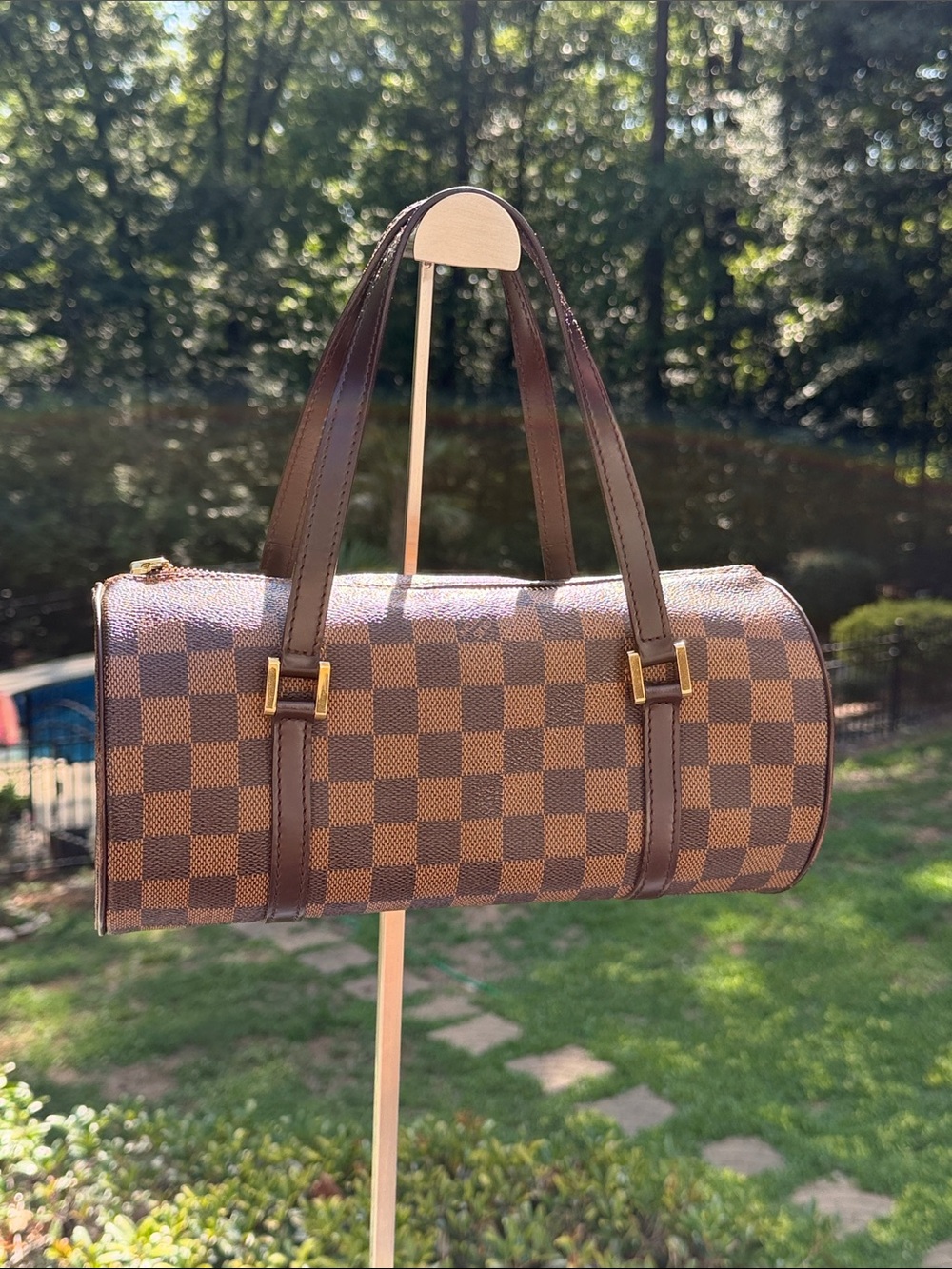 Louis Vuitton Authentic Papillon handbag in Damier Ebene Checkerboard Canvas 26 - Picture 14 of 17